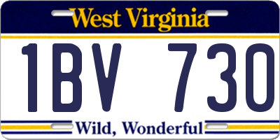 WV license plate 1BV730