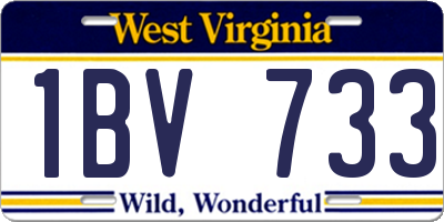 WV license plate 1BV733