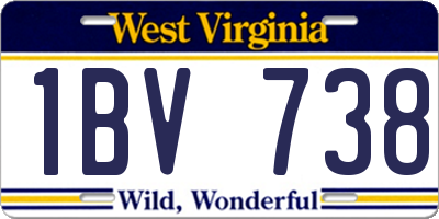 WV license plate 1BV738