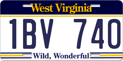 WV license plate 1BV740