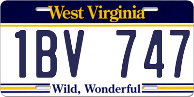 WV license plate 1BV747