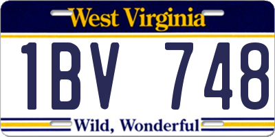 WV license plate 1BV748