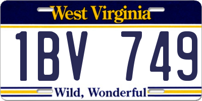 WV license plate 1BV749