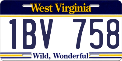 WV license plate 1BV758