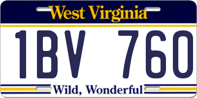 WV license plate 1BV760