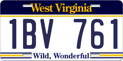 WV license plate 1BV761
