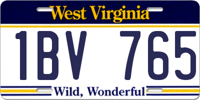WV license plate 1BV765