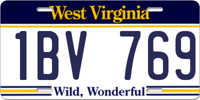 WV license plate 1BV769