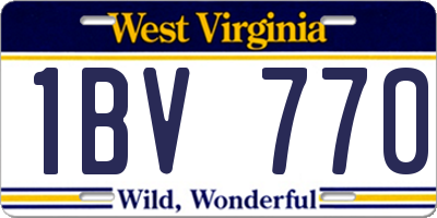 WV license plate 1BV770