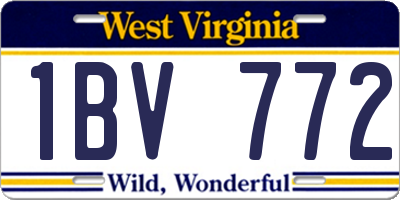WV license plate 1BV772