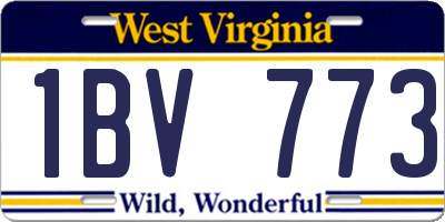 WV license plate 1BV773