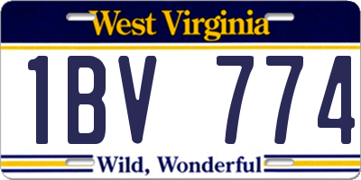 WV license plate 1BV774