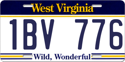 WV license plate 1BV776