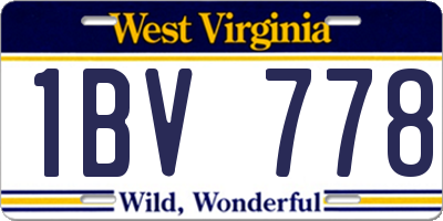 WV license plate 1BV778