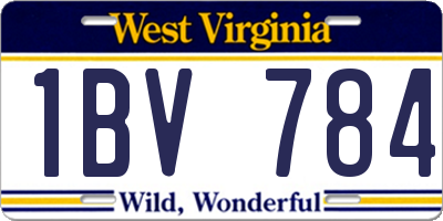 WV license plate 1BV784