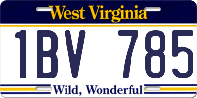 WV license plate 1BV785