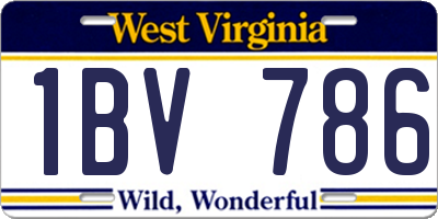 WV license plate 1BV786