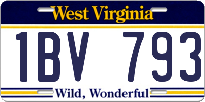 WV license plate 1BV793