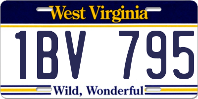 WV license plate 1BV795