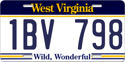 WV license plate 1BV798