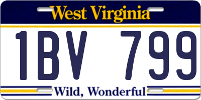 WV license plate 1BV799