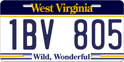 WV license plate 1BV805