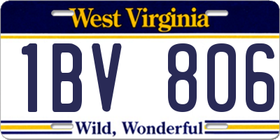 WV license plate 1BV806