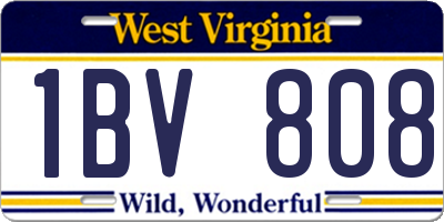 WV license plate 1BV808