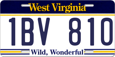 WV license plate 1BV810