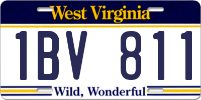 WV license plate 1BV811