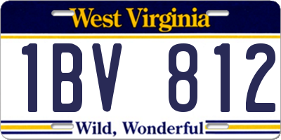 WV license plate 1BV812