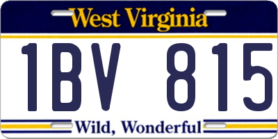WV license plate 1BV815
