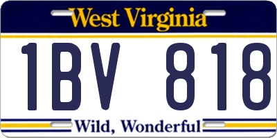 WV license plate 1BV818