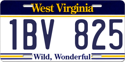 WV license plate 1BV825