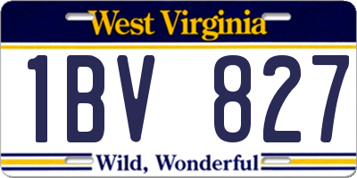 WV license plate 1BV827