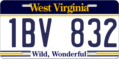 WV license plate 1BV832