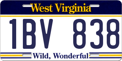 WV license plate 1BV838