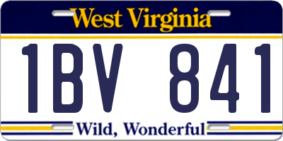 WV license plate 1BV841