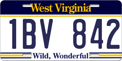 WV license plate 1BV842