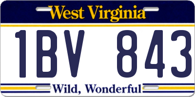 WV license plate 1BV843