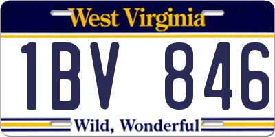 WV license plate 1BV846