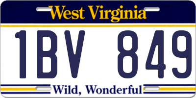 WV license plate 1BV849