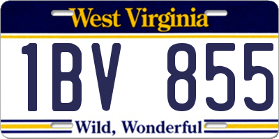 WV license plate 1BV855