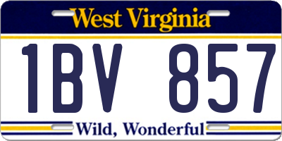 WV license plate 1BV857