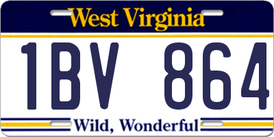 WV license plate 1BV864