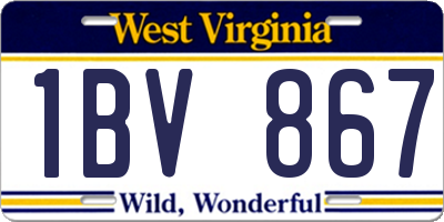 WV license plate 1BV867