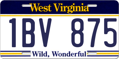 WV license plate 1BV875