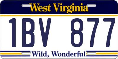 WV license plate 1BV877