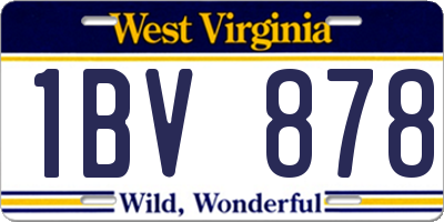 WV license plate 1BV878
