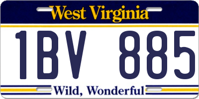 WV license plate 1BV885